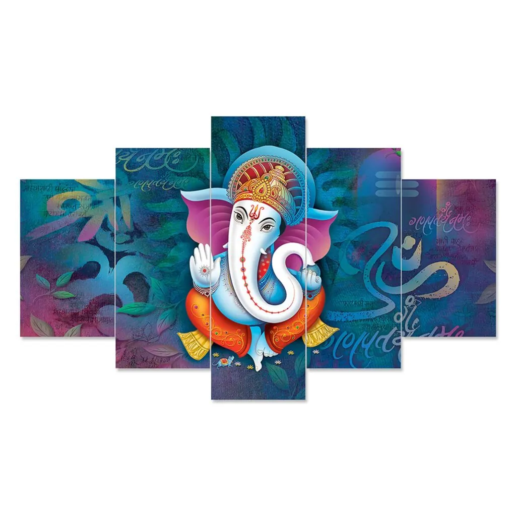 Modern Ganesha Multi-Panel Wall Painting, photo 1 of 4