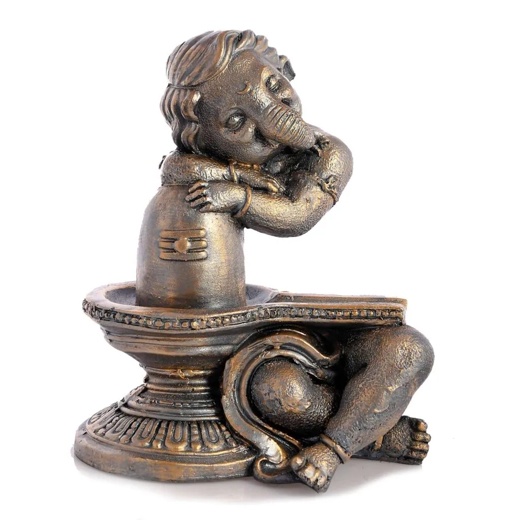 Resin Ganesha with Shivling Figurine, photo 1 of 4
