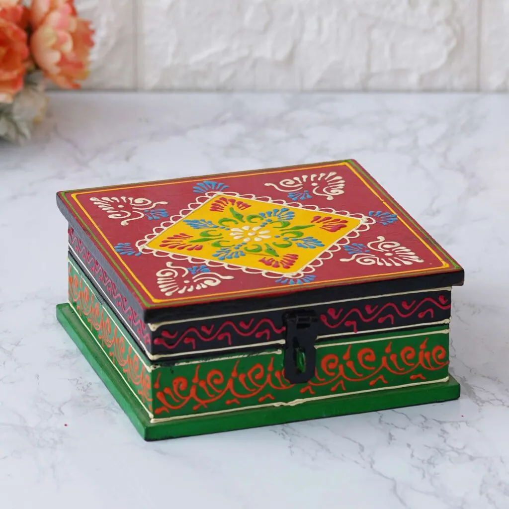 Painted Wooden Jewellery Box, photo 1 of 3
