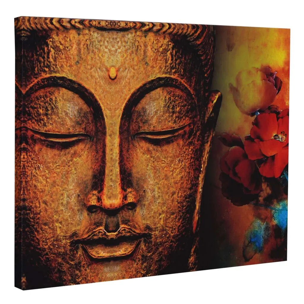 Buddha Face Canvas Painting, photo 1 of 4