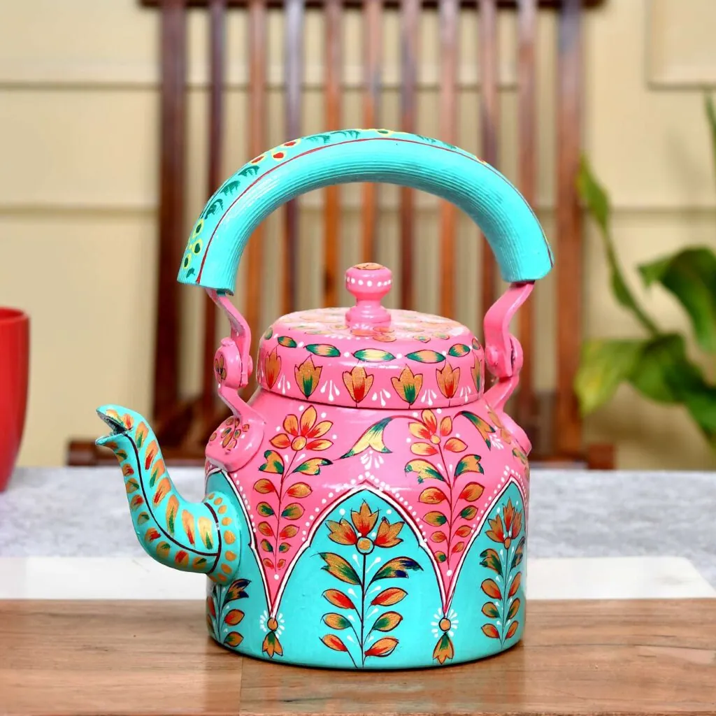 Floral Painted Aluminium Tea Kettle, photo 1 of 4