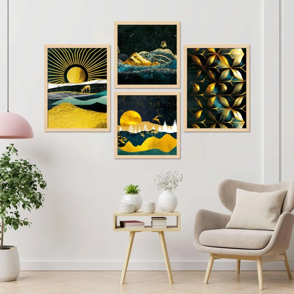 Gold And Black Landscape Art, photo 1 of 4