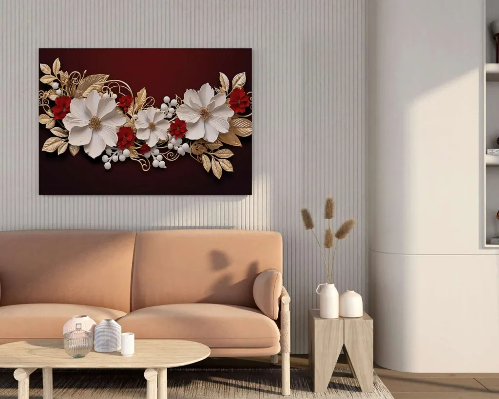 Embossed Flower Canvas Painting, photo 1 of 4