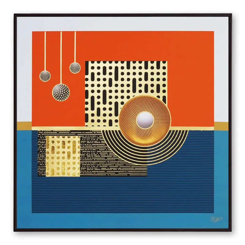 Abstract Geometric Foil Painting, photo 1 of 4