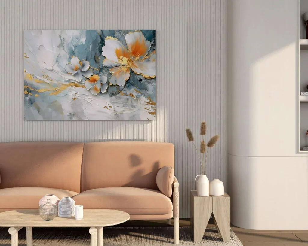 Pastel Floral Abstract Canvas Painting, photo 1 of 4