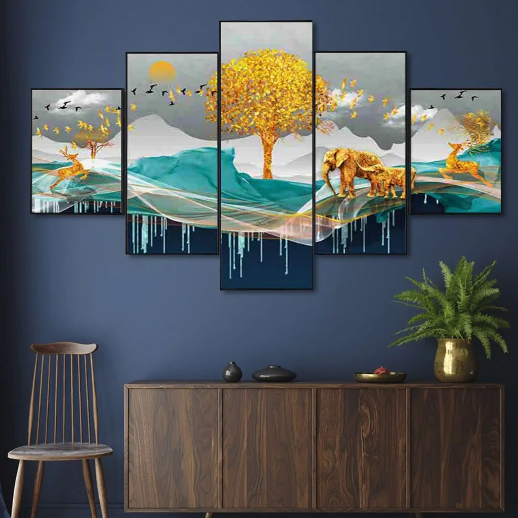 Golden Tree Landscape Wall Painting, photo 1 of 4