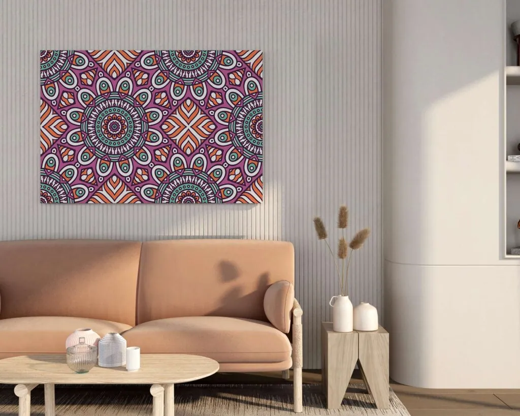 Purple Mandala Canvas Painting, photo 1 of 4
