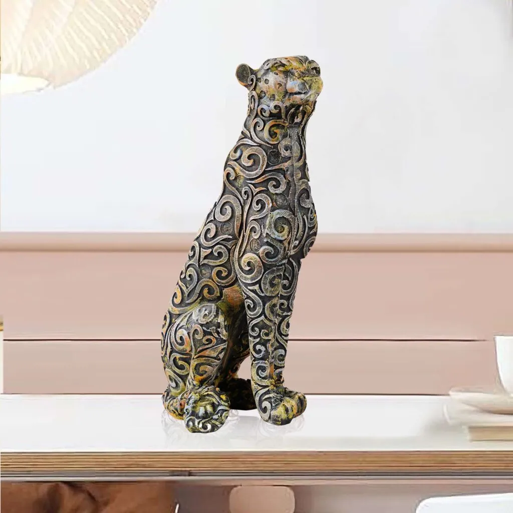 Seated Resin Cheetah Figurine, photo 1 of 4