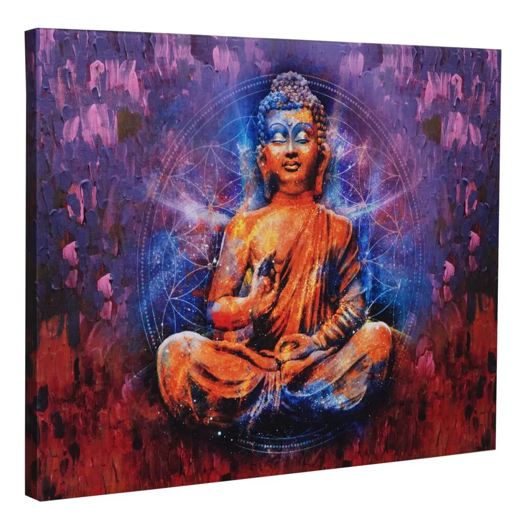 Meditating Buddha Abstract Canvas Painting, photo 1 of 4
