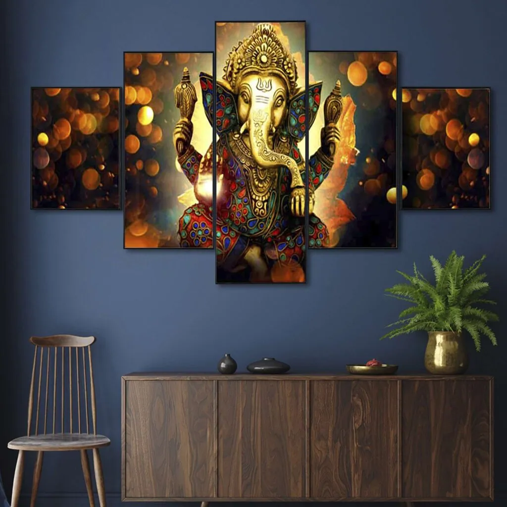 Ornate Lord Ganesha Wall Painting, photo 1 of 4