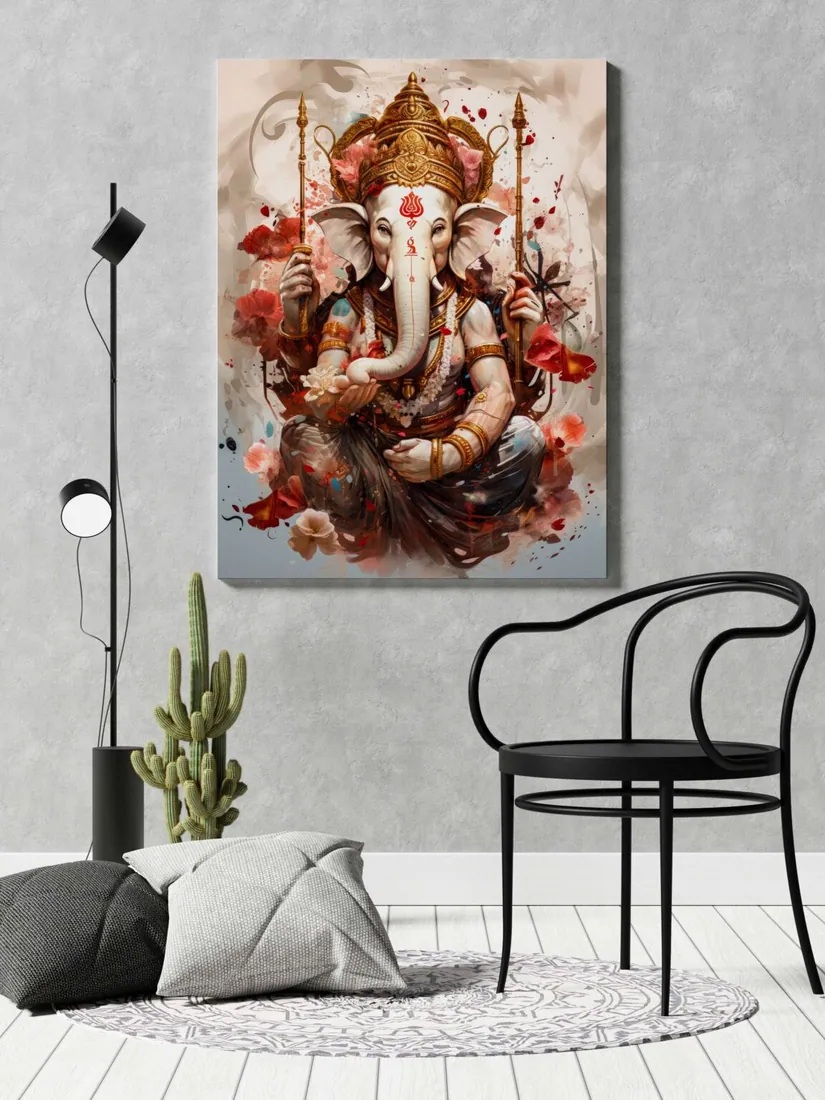 Lord Ganesha Canvas Painting, photo 1 of 4