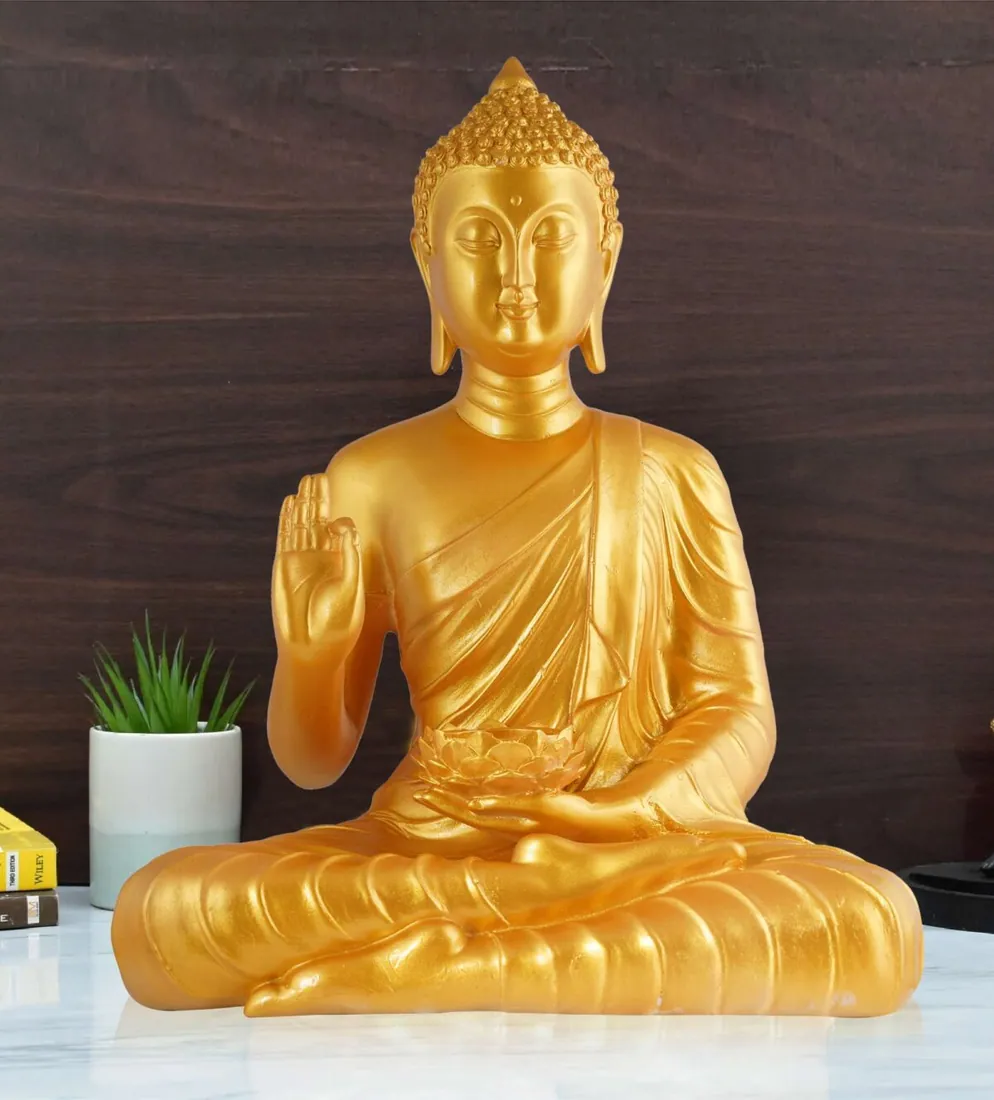 Gold Meditating Buddha Statue, photo 1 of 4