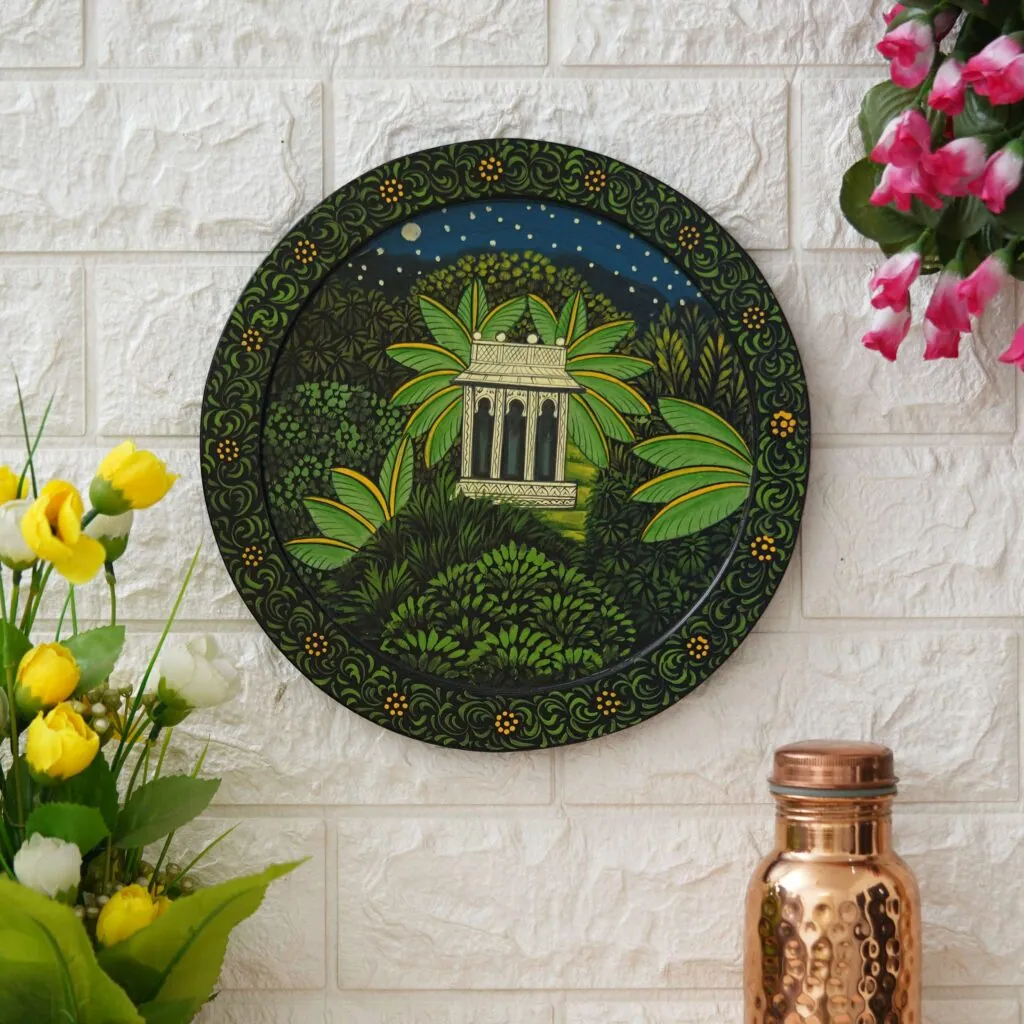 Jungle Pavilion Pichwai Wall Plate, photo 1 of 4