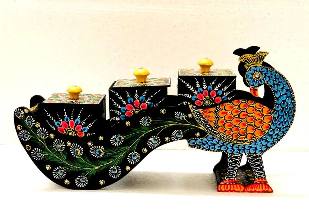 Peacock Wooden Spice Box, photo 1 of 4