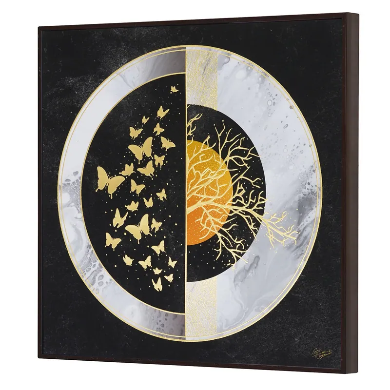 Butterflies and Tree Foil Painting, photo 1 of 4