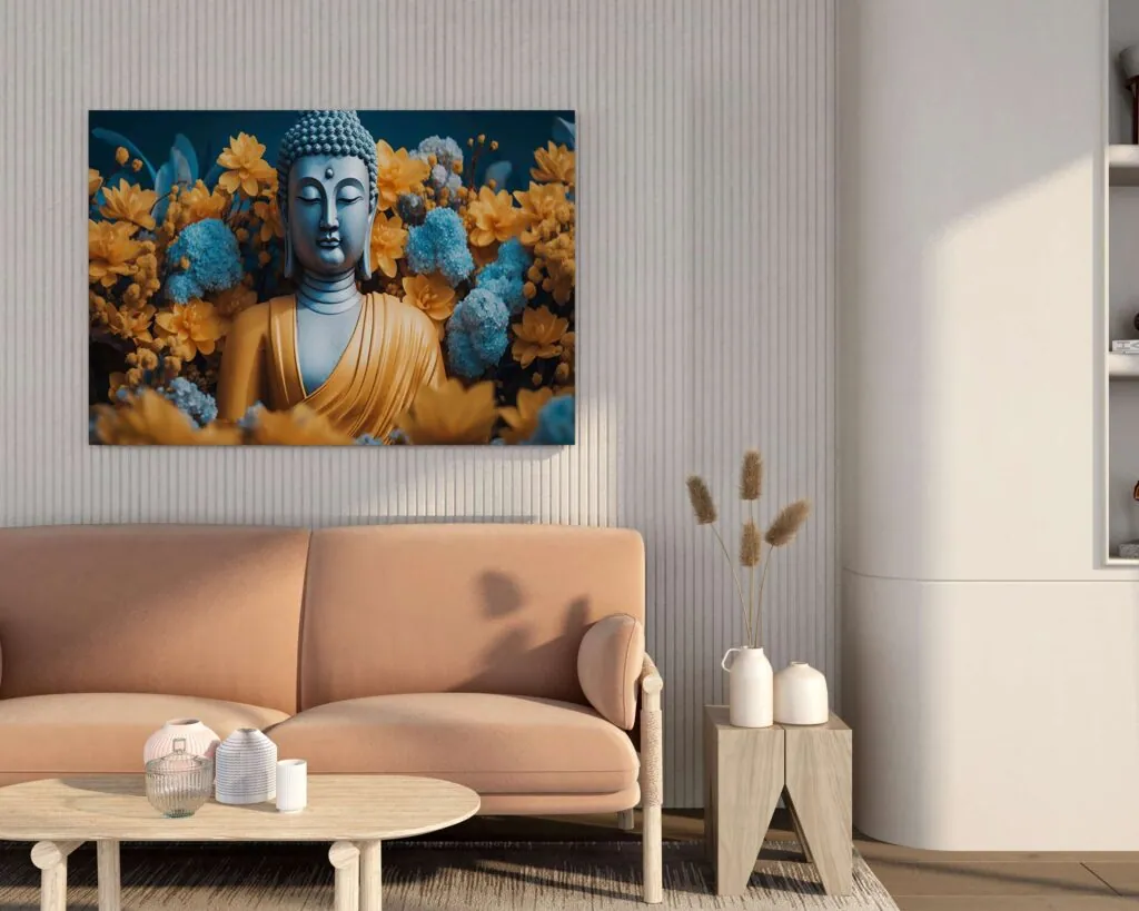 Floral Buddha Canvas Painting, photo 1 of 4