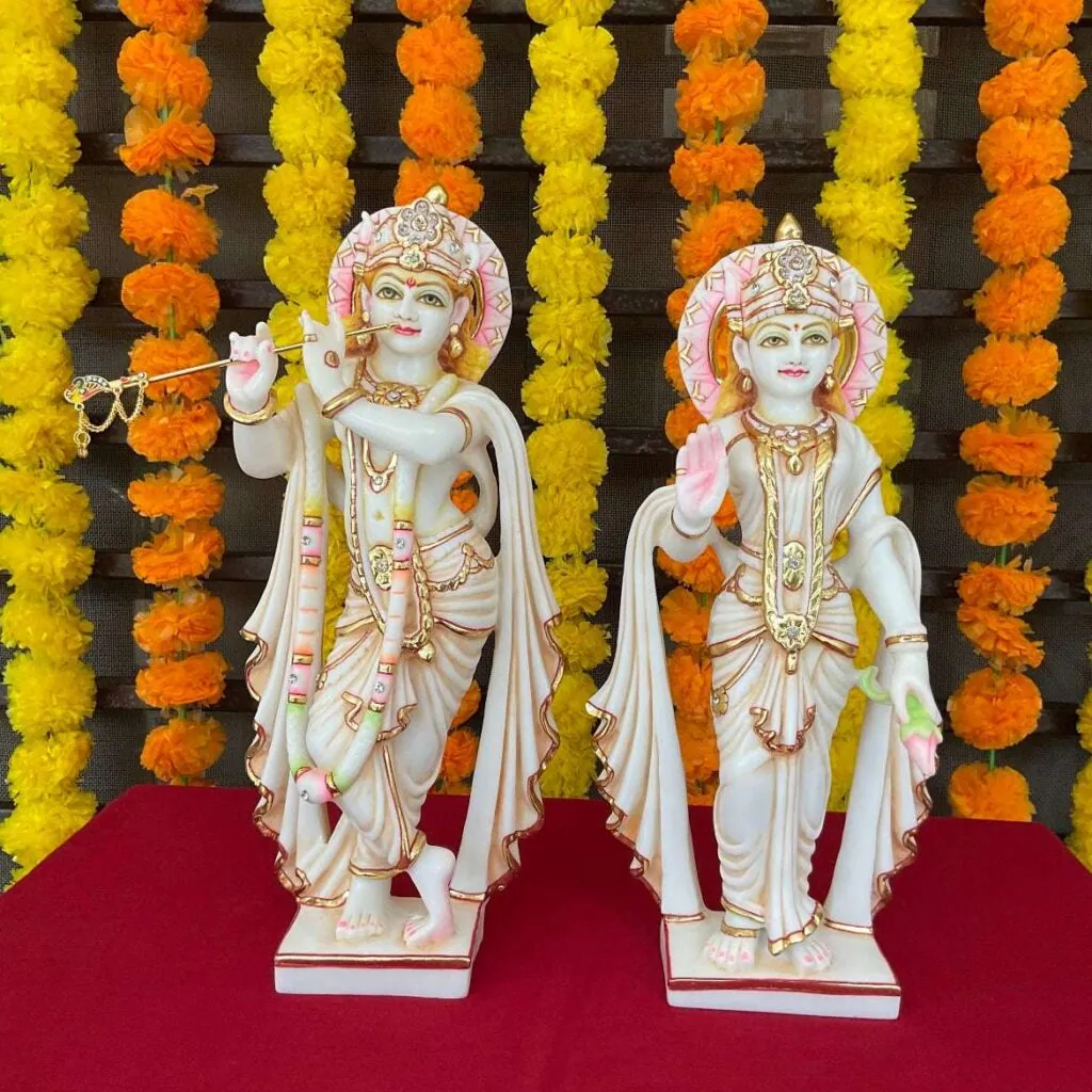 Radha Krishna White Marble Pair, photo 1 of 4