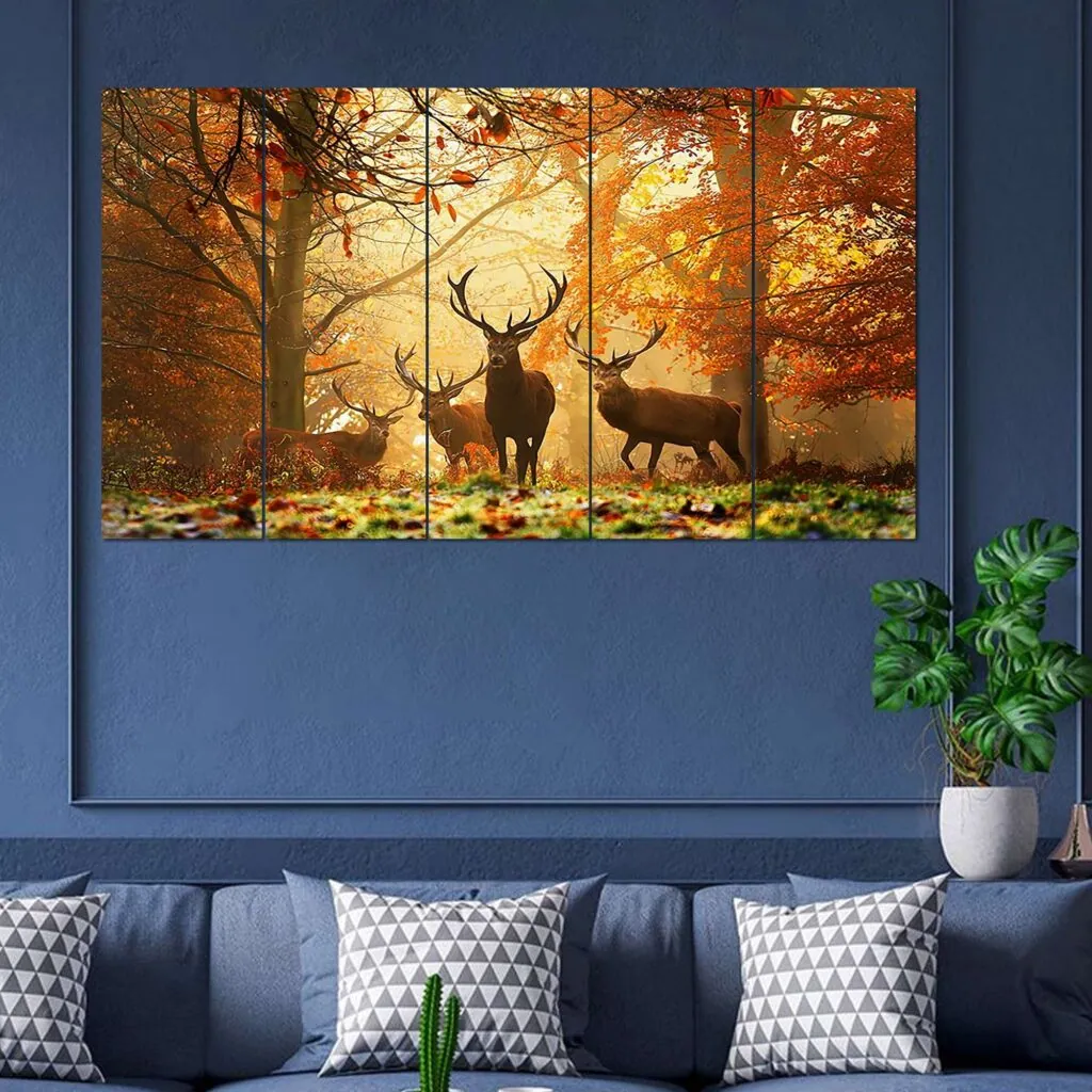 Autumn Forest Deer Panel Painting, photo 1 of 4