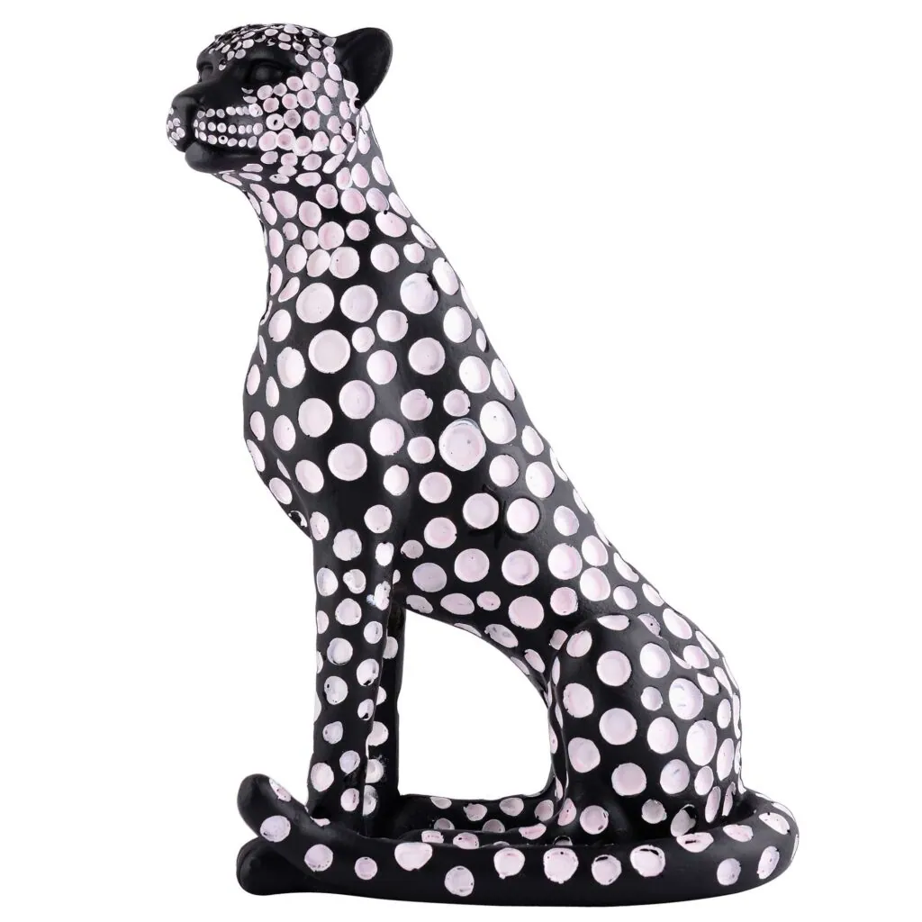 Black Polka Dot Leopard Figurine, photo 1 of 4