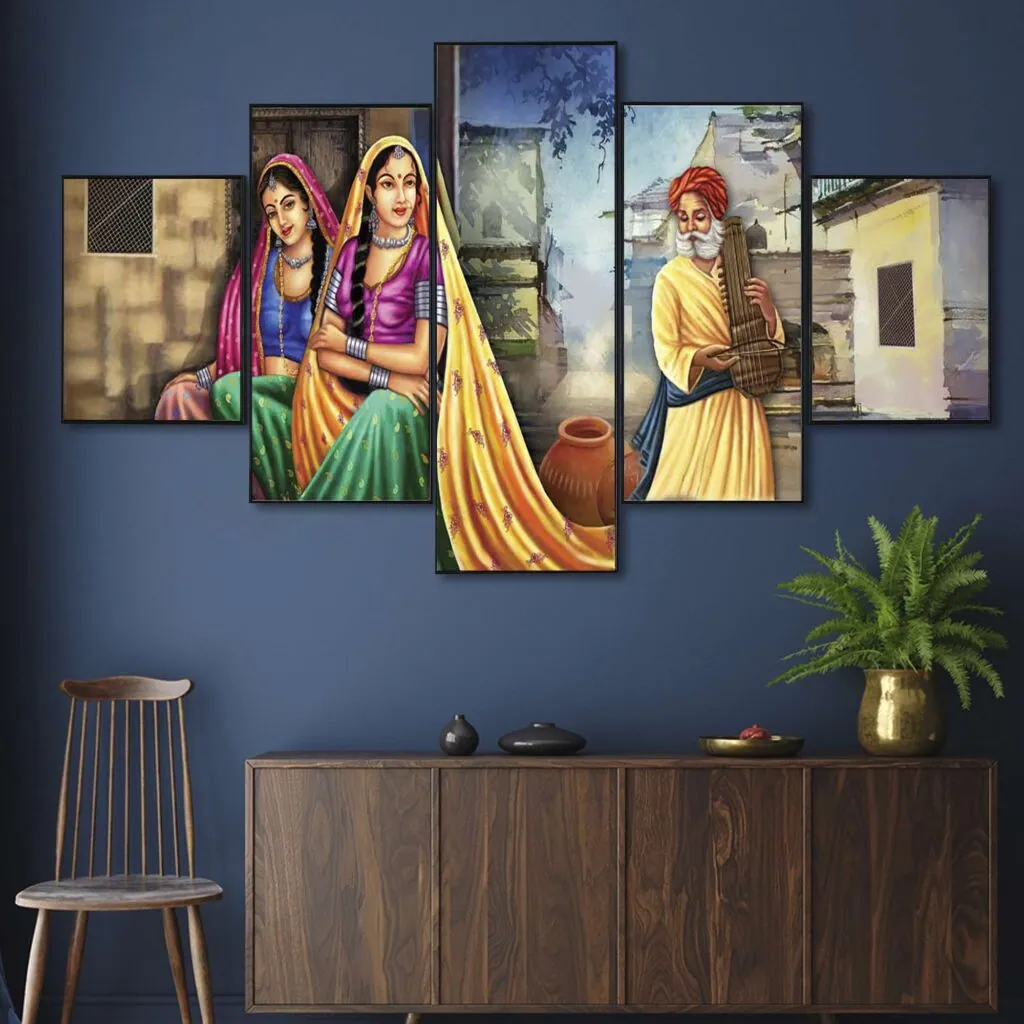Rajasthani Musicians Wall Painting, photo 1 of 4