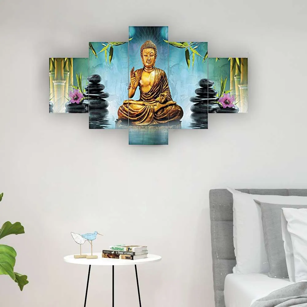 Zen Buddha Multi-Panel Wall Painting, photo 1 of 4