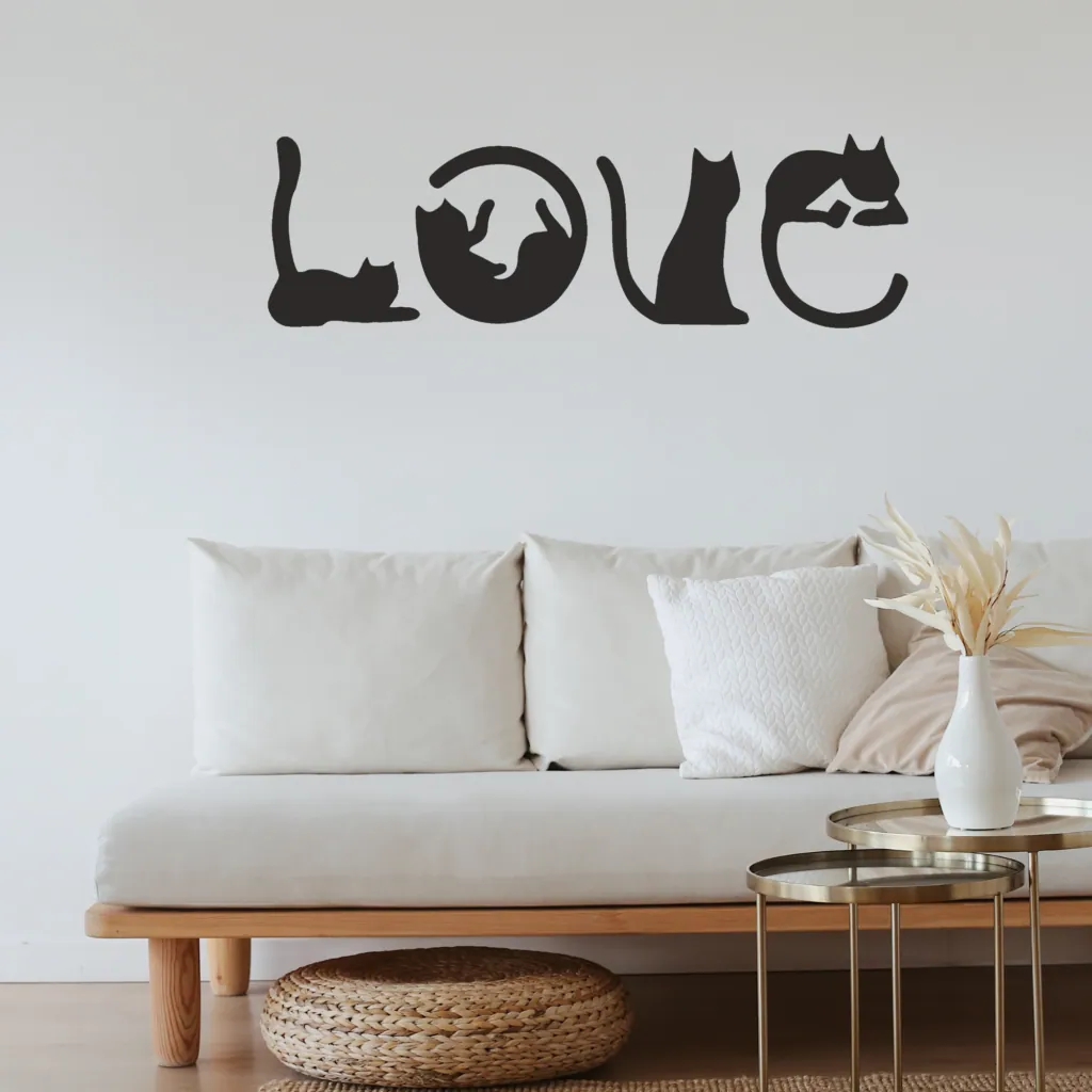 Cat Silhouette Love Wall Decor, photo 1 of 4