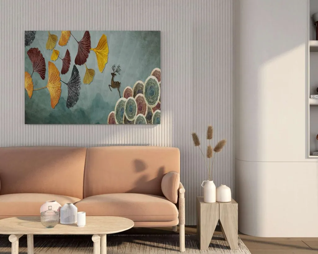 Botanical Leaves Canvas Painting, photo 1 of 4