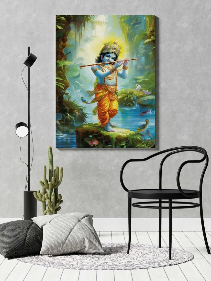 Little Krishna Canvas Painting, photo 1 of 4