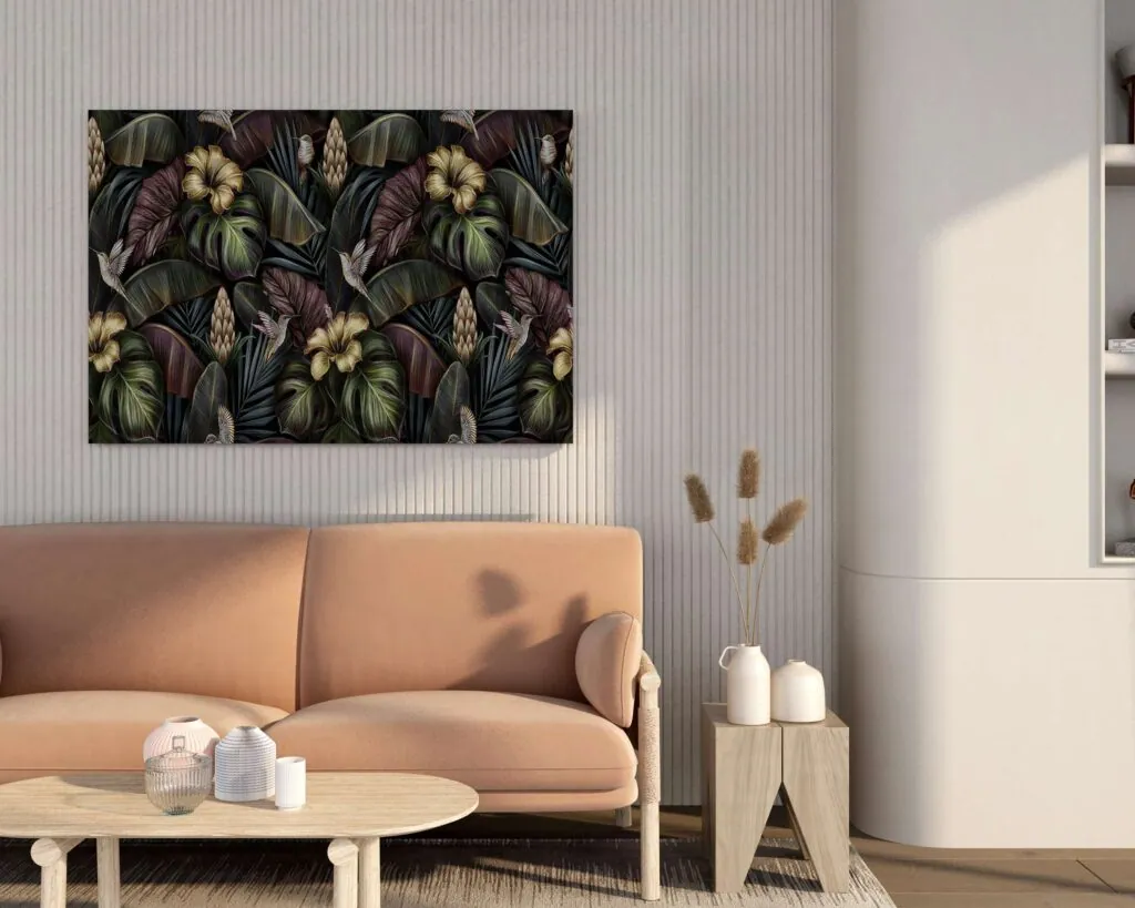 Moody Jungle Foliage Canvas Painting, photo 1 of 4