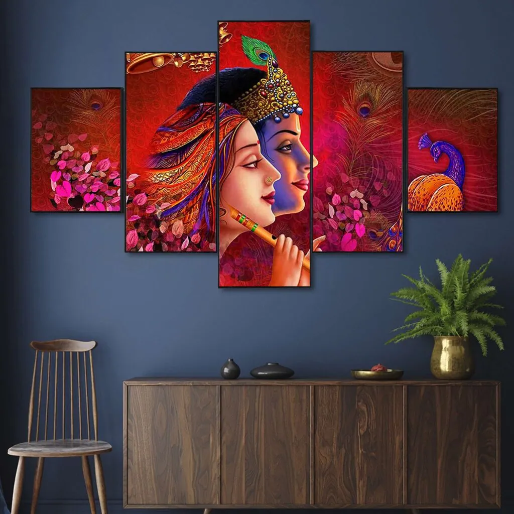 Radha Krishna Flute Panel Painting, photo 1 of 4