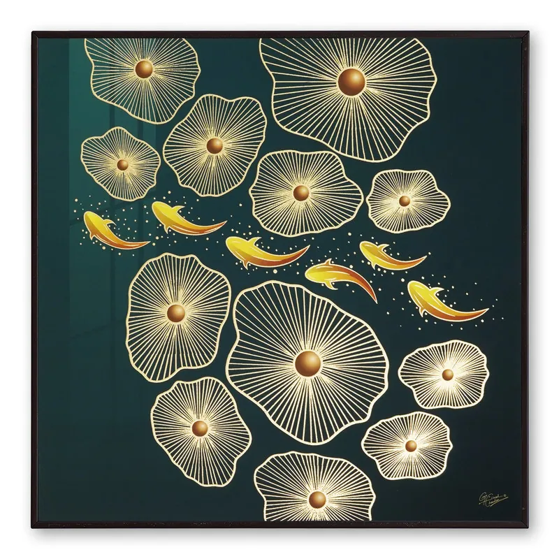 Koi Fish And Lilypad Painting, photo 1 of 4