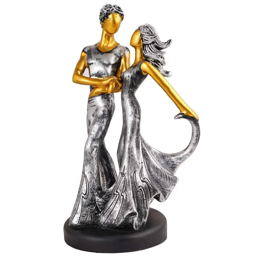 Silver Dancing Couple Figurine, photo 1 of 4