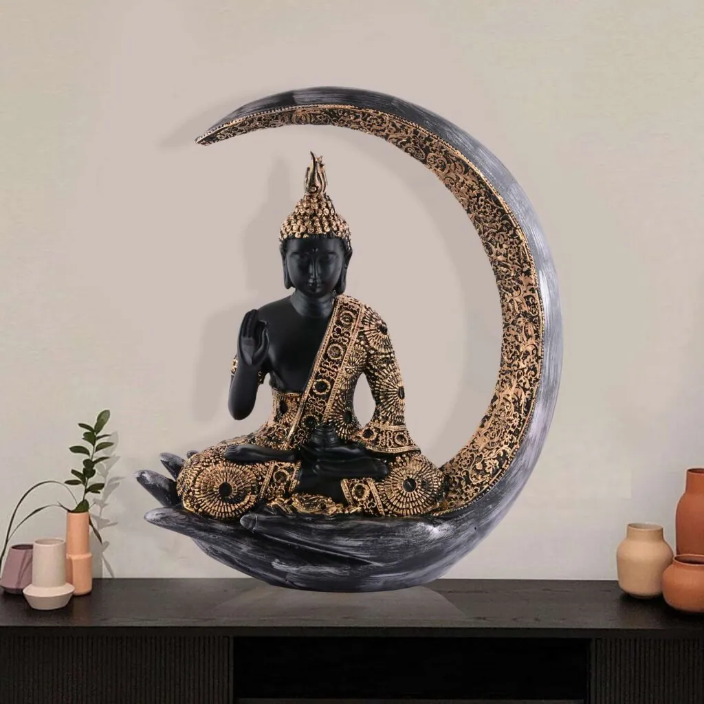 Black and Gold Moon Buddha, photo 1 of 4
