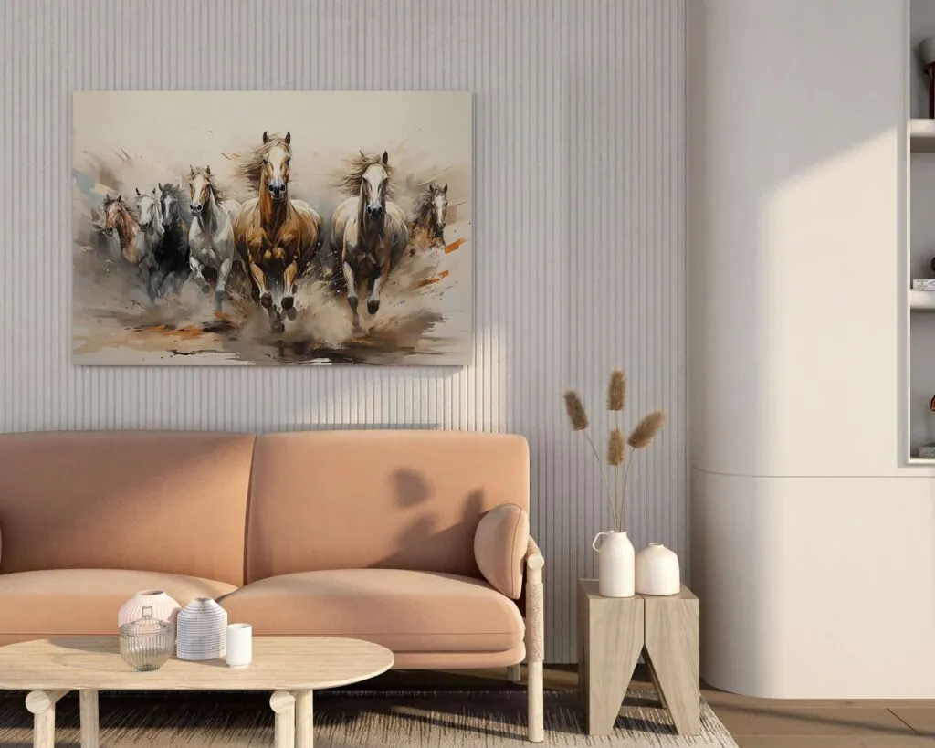 Galloping Horses Canvas Painting, photo 1 of 4