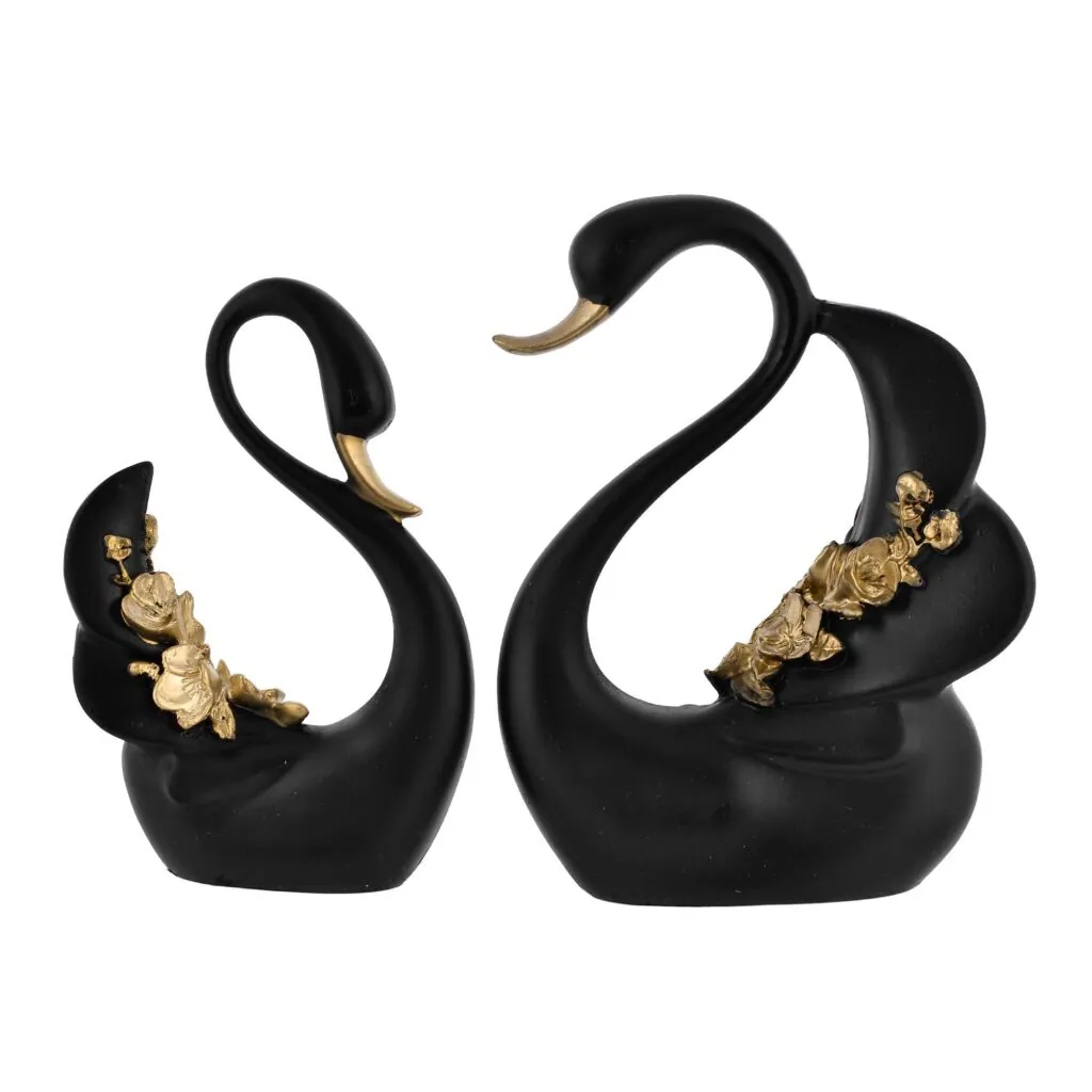 Black Resin Swan Couple, photo 1 of 4