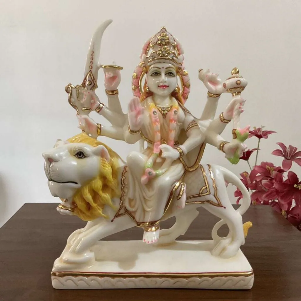Goddess Durga Marble Idol, photo 1 of 4