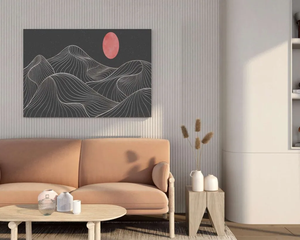 Abstract Line Dunes Canvas Painting, photo 1 of 4