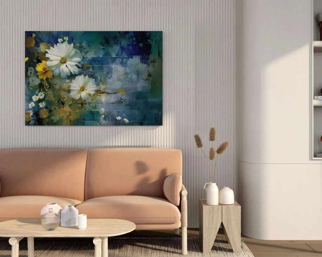 Daisy Floral Canvas Painting, photo 1 of 4