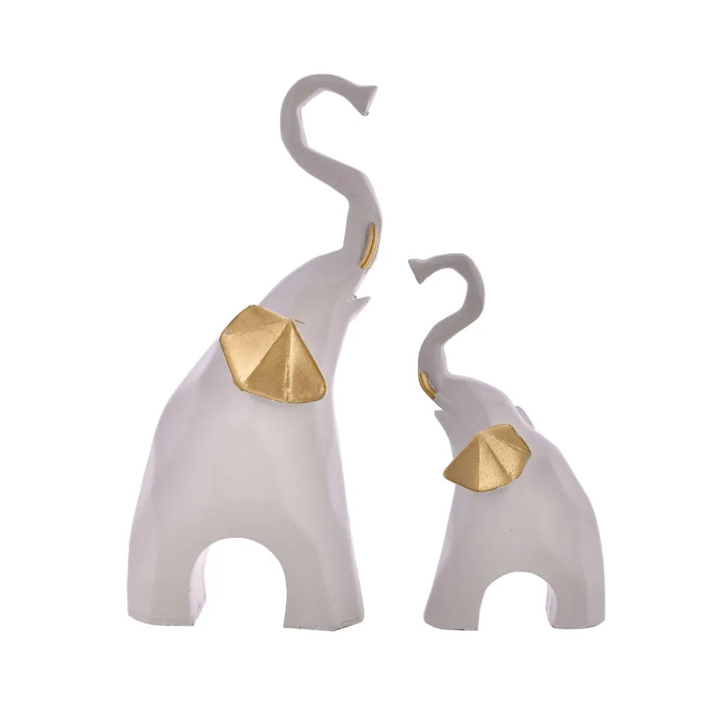 Minimalist Elephant Pair Resin Showpiece, photo 1 of 4