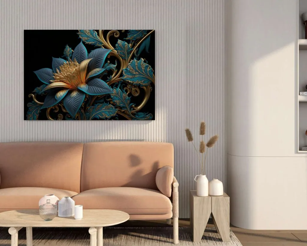 Blue Lotus Canvas Painting, photo 1 of 4
