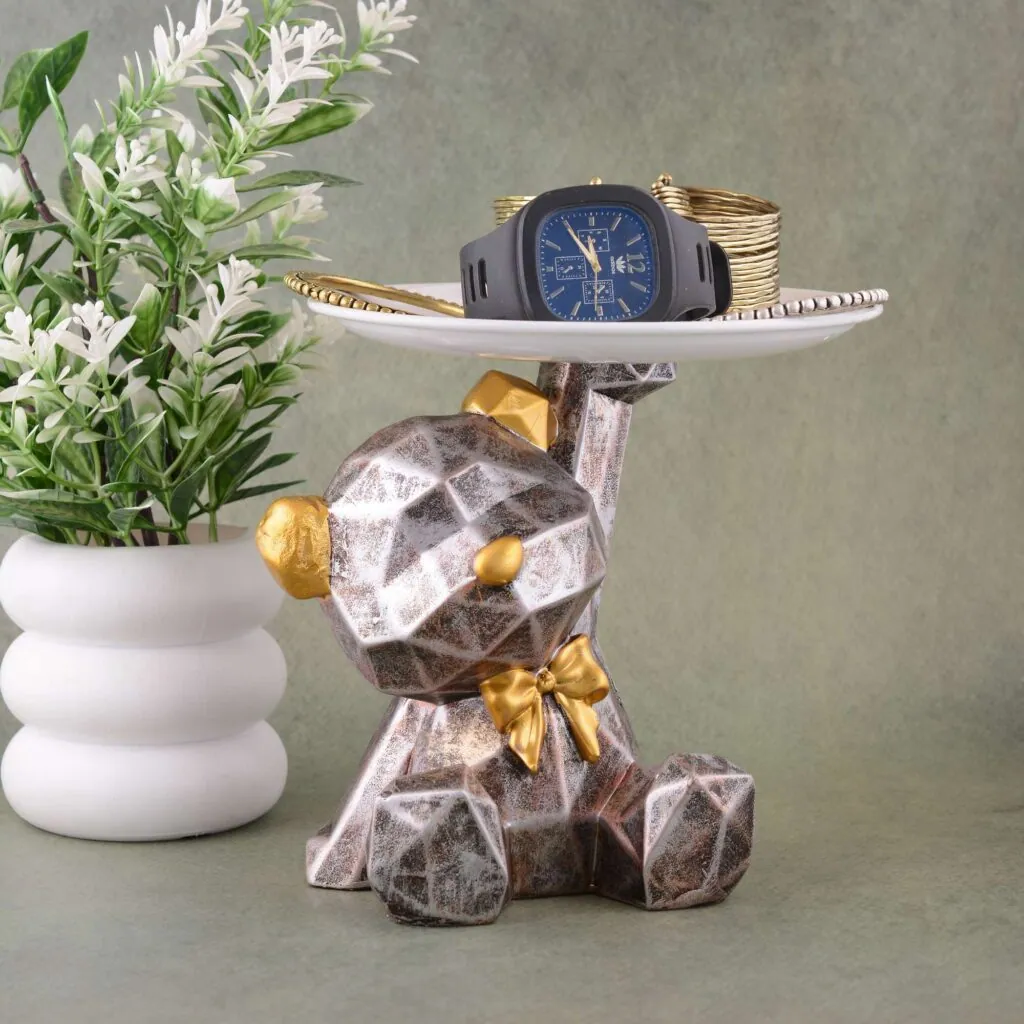 Geometric Sitting Bear Tray Figurine, photo 1 of 4