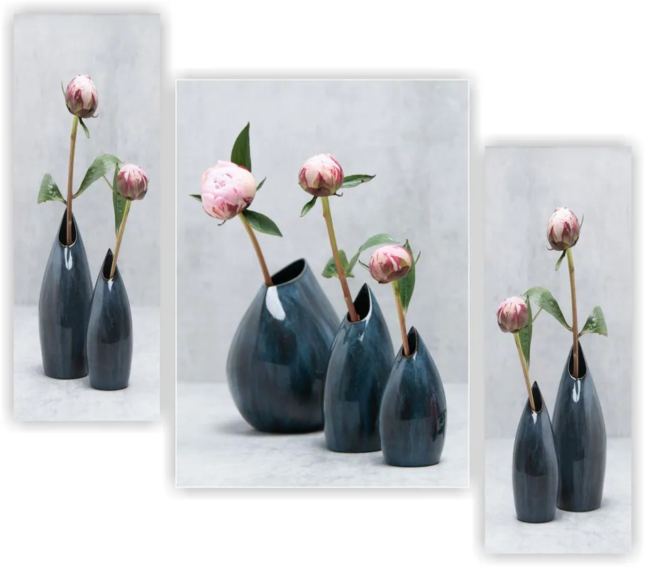 Teal Vases Flora Wall Painting, photo 1 of 4