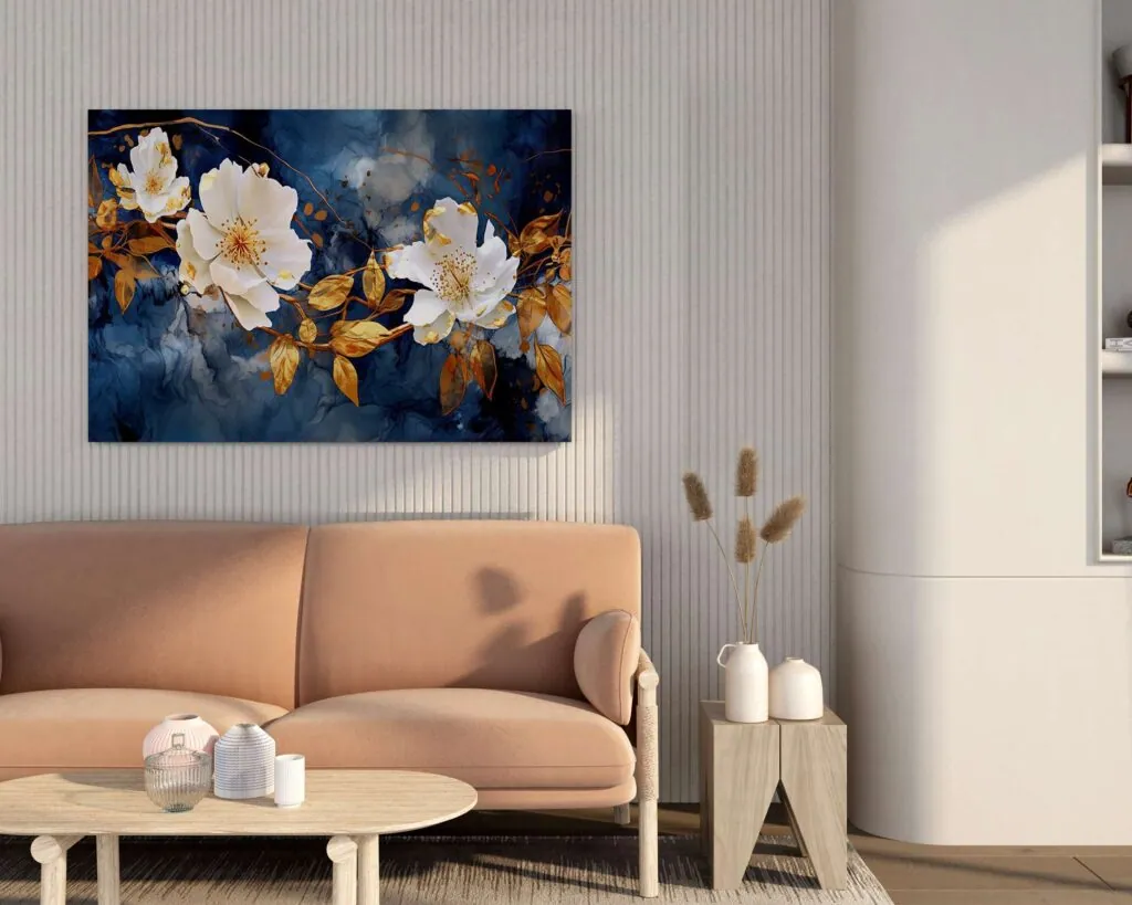 White Blossom Canvas Painting, photo 1 of 4