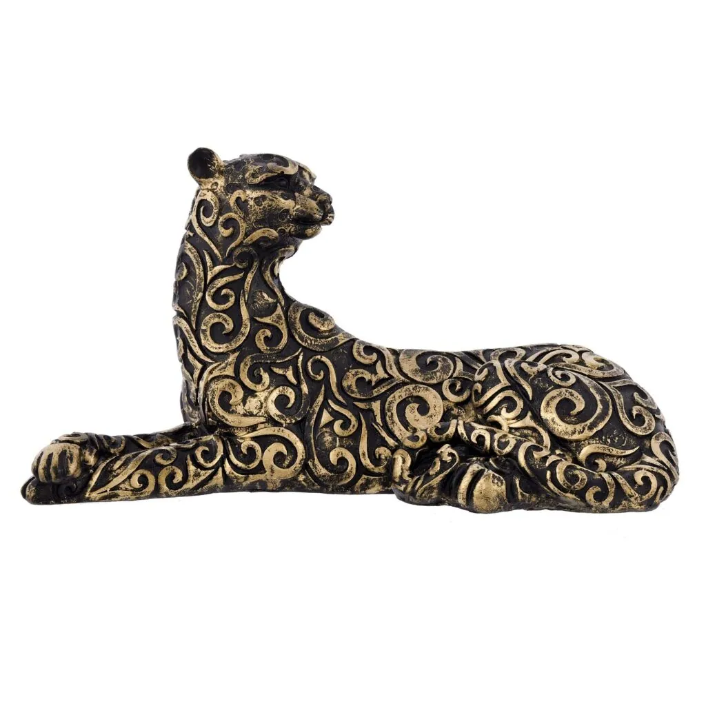 Reclining Leopard Resin Figurine, photo 1 of 4