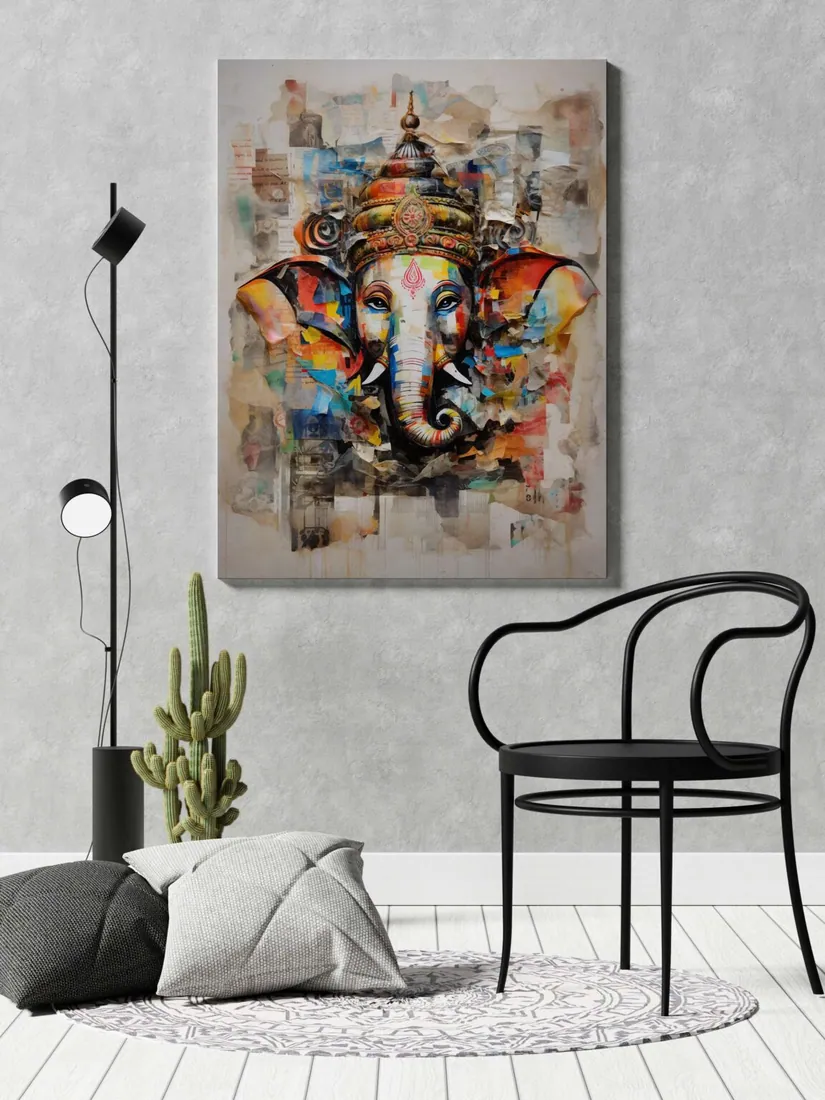 Contemporary Ganesha Canvas Painting, photo 1 of 4