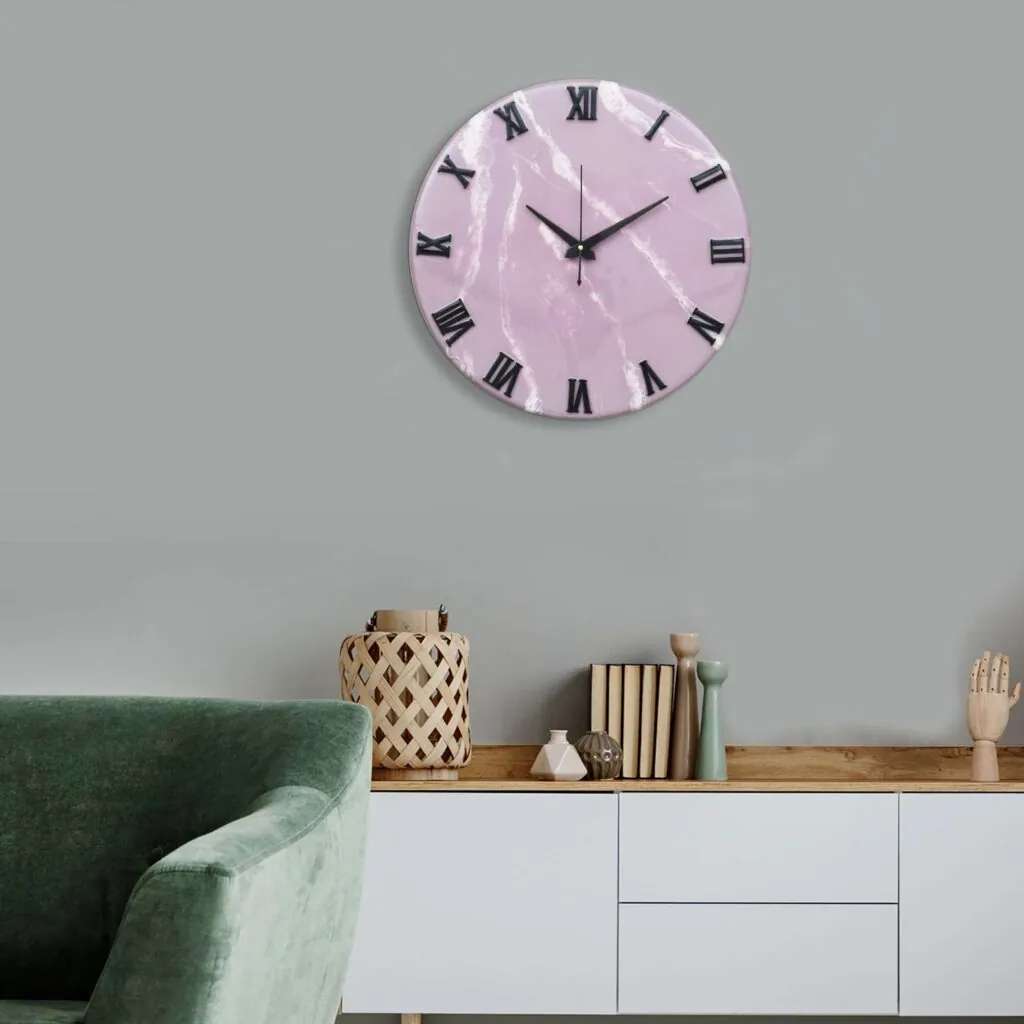 Pink Marble Resin Wall Clock, photo 1 of 4
