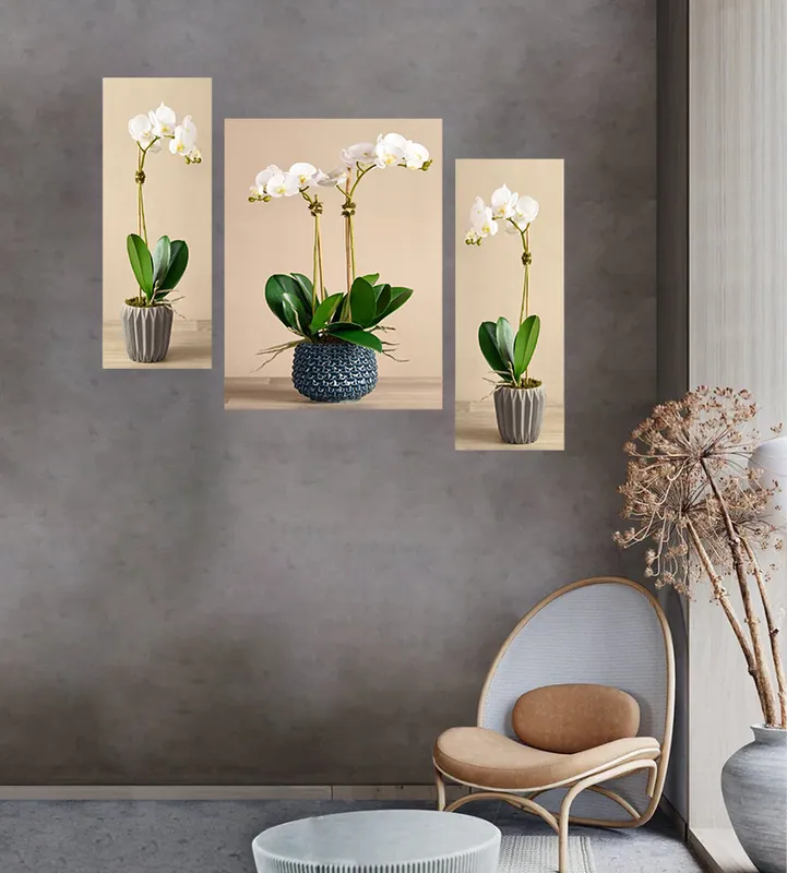 White Orchid Digital Wall Painting, photo 1 of 4