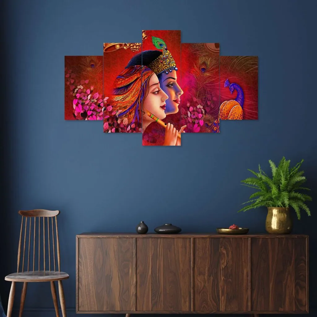 Radha Krishna Multi-Panel Wall Painting, photo 1 of 4