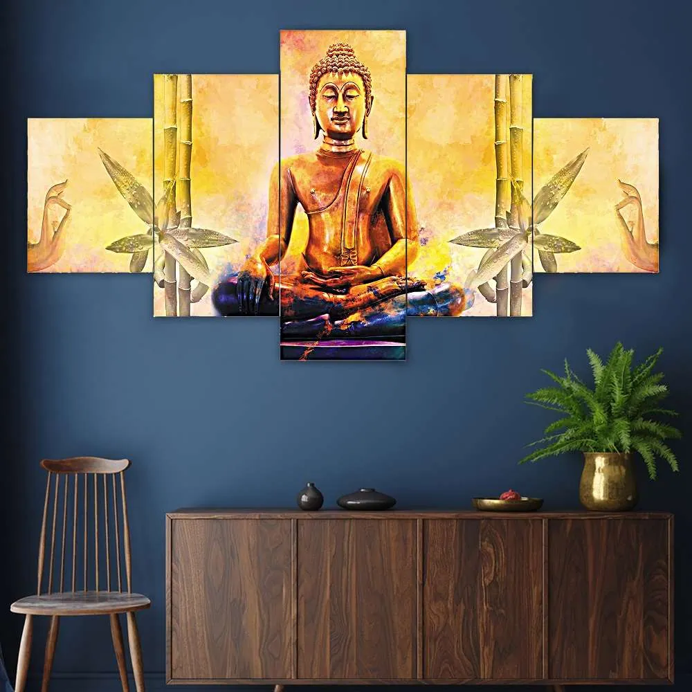 Golden Buddha Wall Art Print, photo 1 of 4