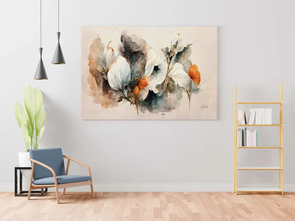 Abstract Floral Canvas Painting, photo 1 of 4